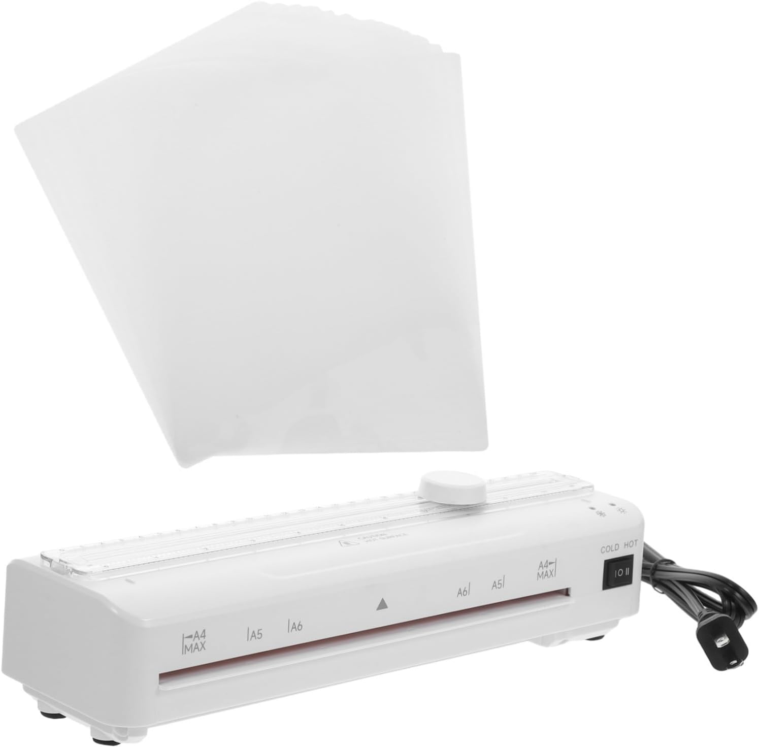 Thermal Laminating Machine Trimmer and Corner Rounder Hot Cold Use for Home School and Office Compact White Design Us