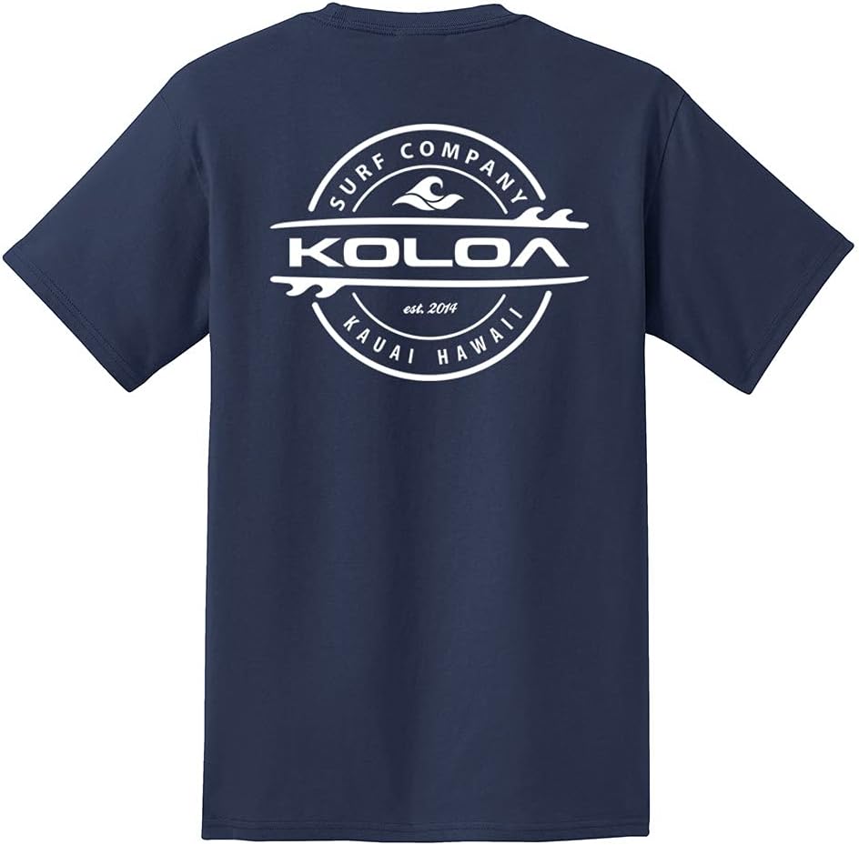 Joe's USA Koloa Men's Tall Pocket T-Shirt Parent Navy Shirt-white Logo Large