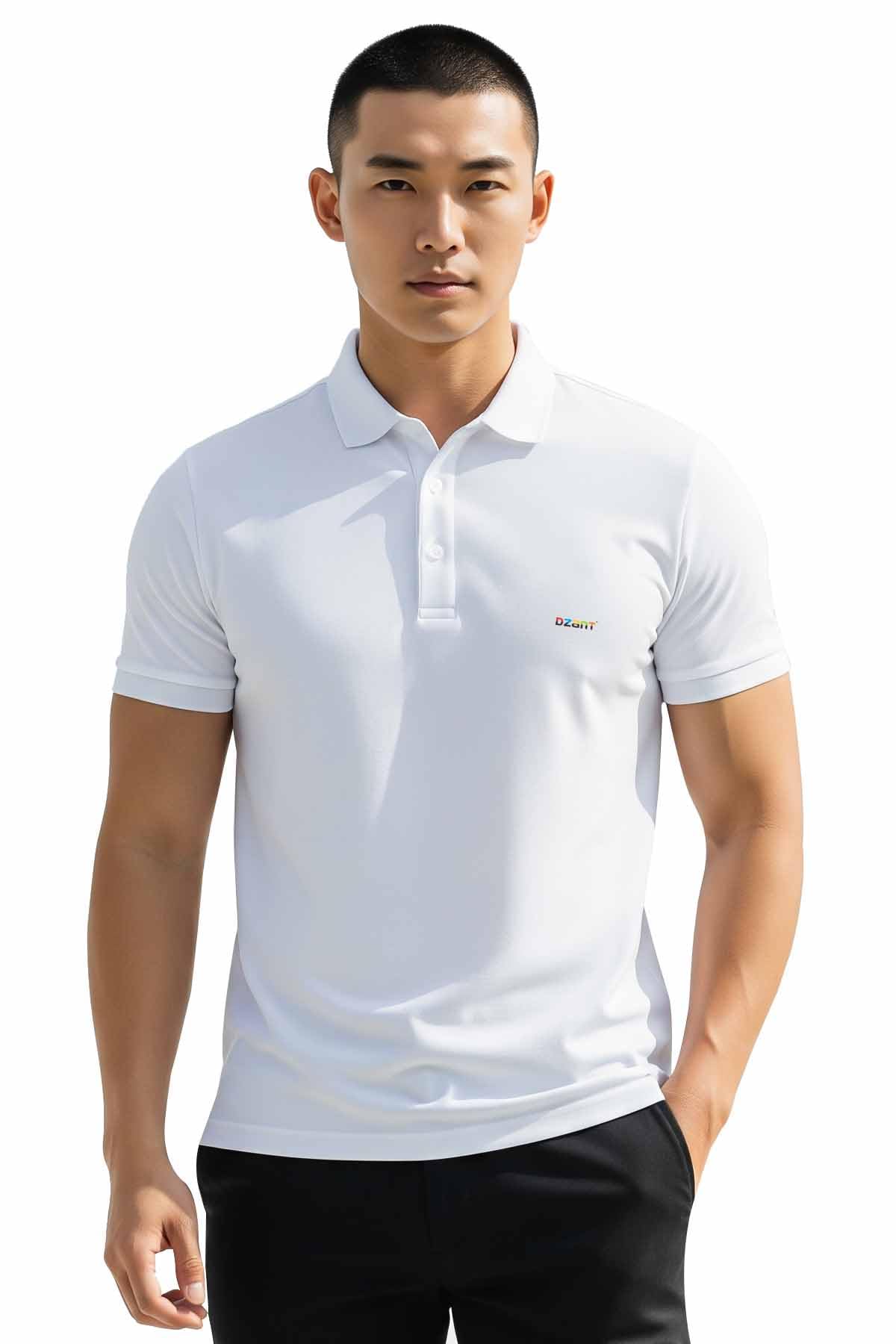 dzant Men's Cotton Rich Solid Polo Tshirt | Collar Tshirts | Half Sleeves | Plain-Regular Fit Polos T-Shirts-picture-48