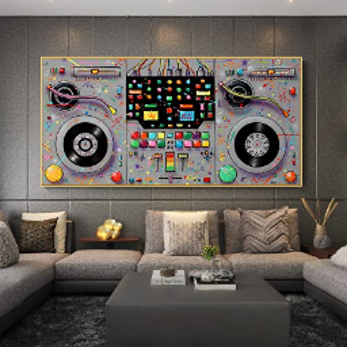 Contrôleur de musique street art sur toile pour mur de bar