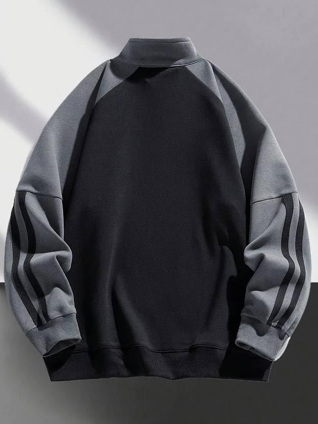 Image of Half Ziper Self Design Sweatshirt for Men(DC-HZS-P)