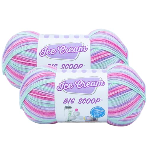 Image of Lion Brand Yarn, Ice Cream Big Scoop, Baby Blanket Yarn, Unicorn, 2 Pack