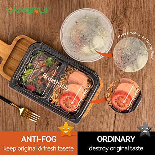 Yangrui Clamshell Take Out Containers, Anti-Fog Shrink Wrap 25 Pack 9 X 6 Inch 27 Oz Meal Prep Container Bpa Free Microwave Freezer Safe Plastic Hinged To Go Containers #TOP1