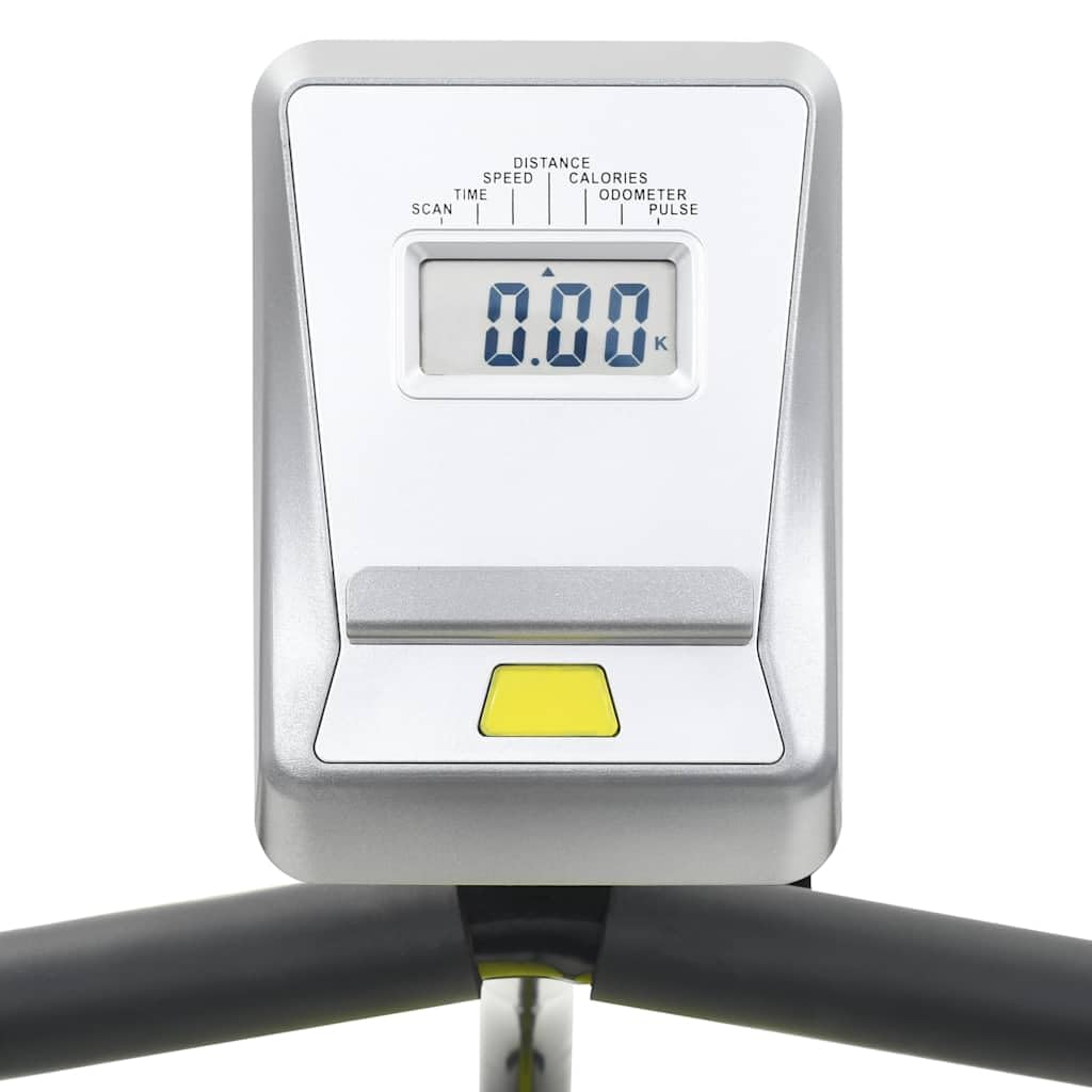 Magnetyczny rower treningowy z pomiarem tętna, wyświetlaczem LCD i uchwytem na tablet, regulowane wyściełane siedzisko, antypoślizgowe pedały z paskami, cichy opór