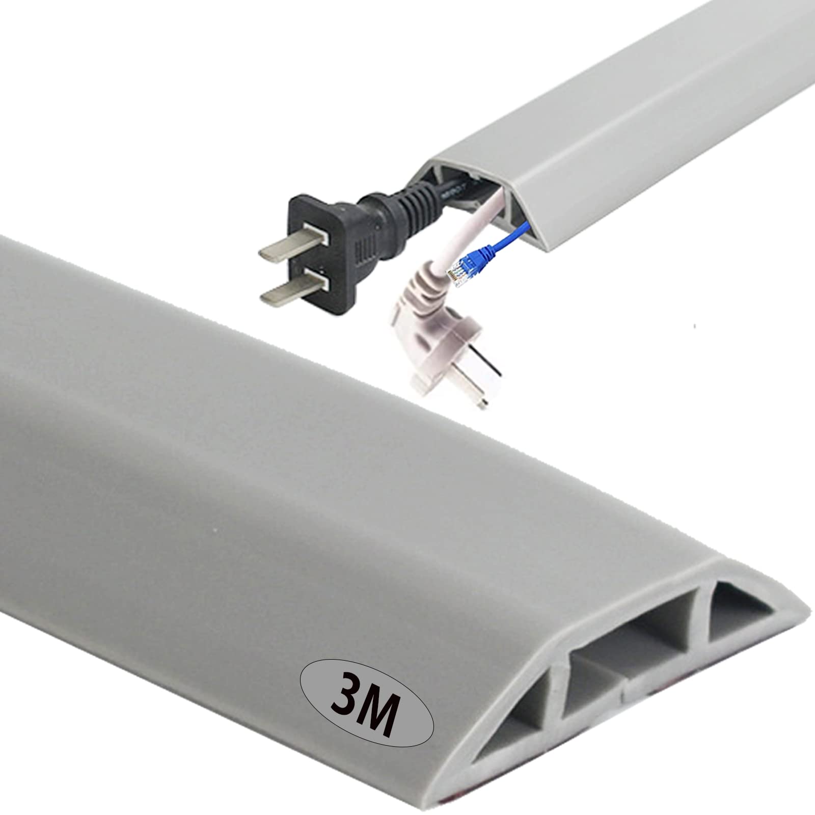 Buy Floor Cable Protector 3M Floor Cord Channel Wire Cover, Flexible