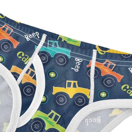 Boys' Exclusive Briefs Toddler Underwear 95% Combed Cotton Boxerbriefs 2T Cartoon Car Pattern Cars 84
