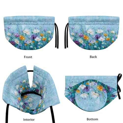 Image of Oil Painting Print Teapot Dust Cover Daisy Print Tea Cosy for Teapot Insulated Breakfast Warmer Drawstring Design Keep Warm Kitchen Decorations