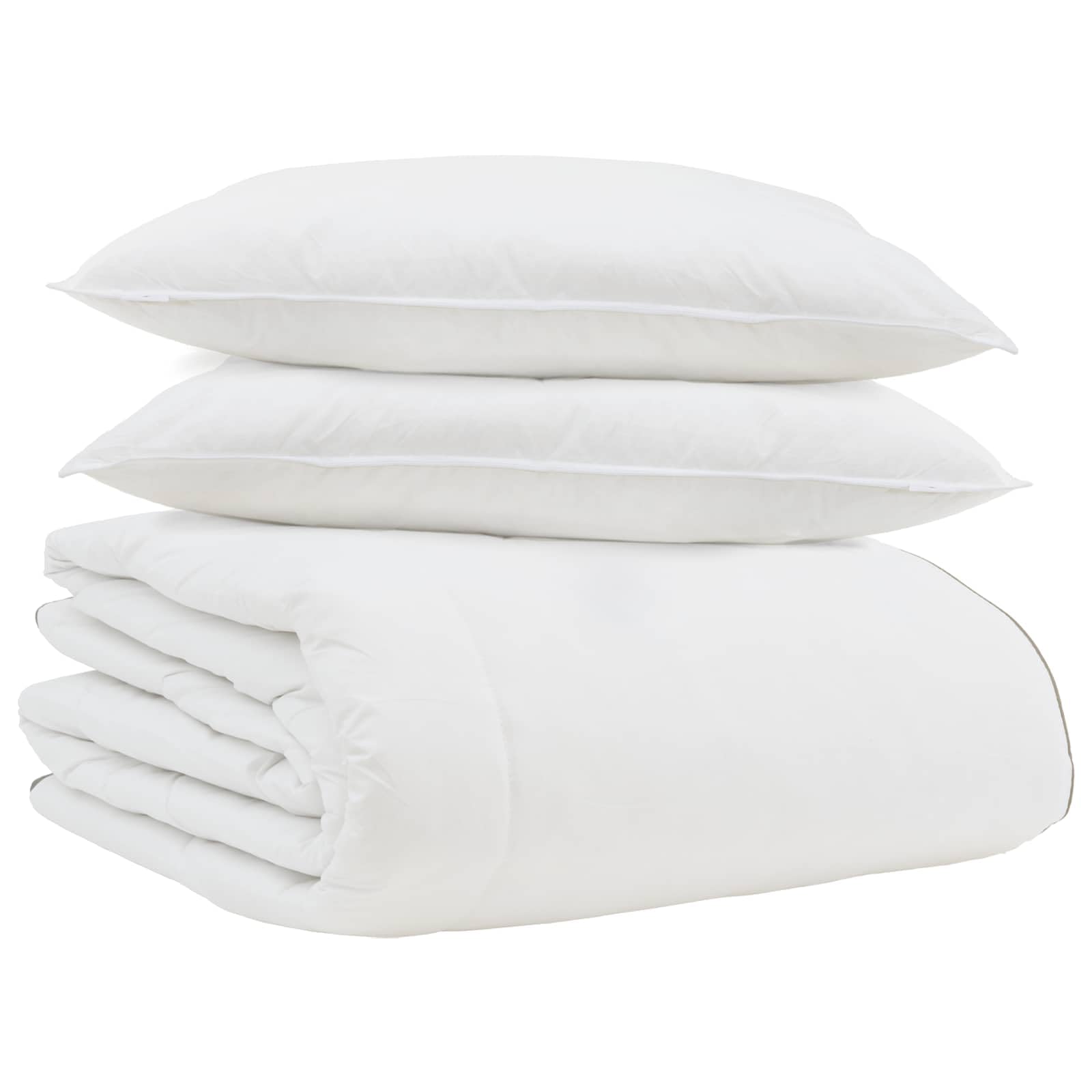 Duvet d'hiver avec oreiller 3 pcs blanc en plume de canard 5.94kg