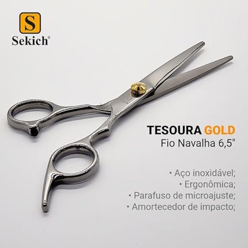 Tesoura Fio Navalha Sekich 6.5 Polegadas Prata