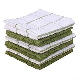 Baumwoll-Geschirrtücher-Set, Frottee-Küchenlappen, saugfähige Reinigungstücher, weiche Spültücher, wiederverwendbare Küchentücher, maschinenwaschbare Geschirrtücher, kratzfest (grüne Früchte)