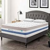 Colchón híbrido que combina la tecnología de muelles ensacados y espuma viscoelástica de 32 cm de grosor. Comodidad óptima para tus noches.