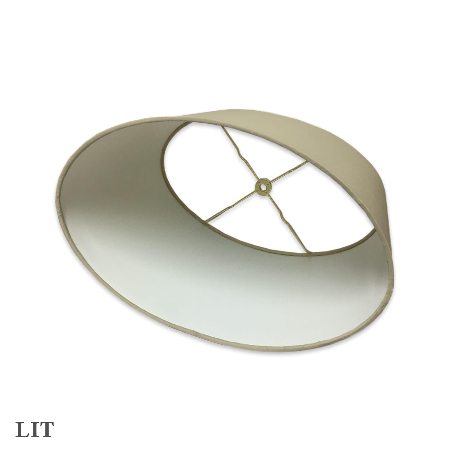 Royal Designs Shallow Oval Hardback Lamp Shade, Beige, 8 x 10 x 5.5 - Image 2