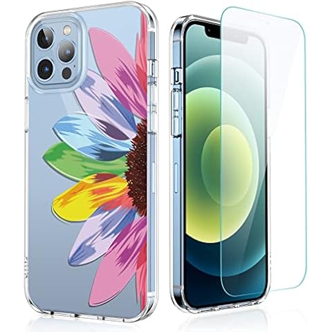 ZQWY Clear Floral Designed for iPhone 13 Pro Max Case (2021), [Not Yellowing] [Passing 12ft Drop Test] Shockproof Protective Phone Case Women Girls Flower Pattern Slim Thin Cover - Colorful Sunflower Cover