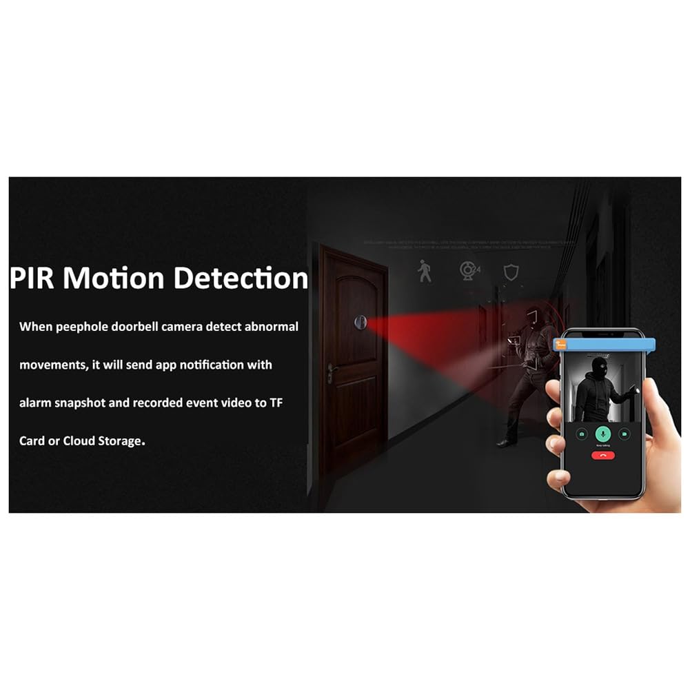 Smart Tuya 1080P WiFi Sonnette de porte Judas Caméra Plastique 4,3 pouces PIR FHD Infrarouge pour Alexa Google