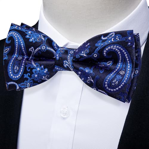 Image of YourTies Bow Ties for Men Pretied Bowties Solid Color Satin Bow Tie Formal Business Tuxedo Wedding Party Prom