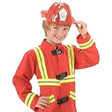 für Jungen NET TOYS Kinder Feuerwehr Helm Feuerwehrhelm Kinderhelm Karneval Fasching Feuerwehrmann
