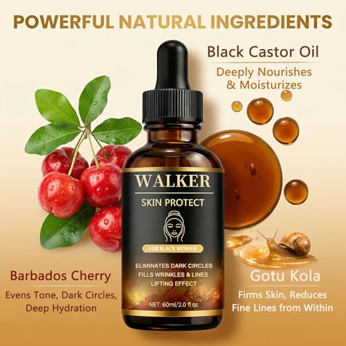 wuliao Walker Skin Protect Serum for Black Women, Walker Skin Protector Anti-Wrinkle Face Serum - Reduces Wrinkles & Fine Lines, Eliminates Dark Circles, and Lifts & Firms Skin (1) 2 pcs