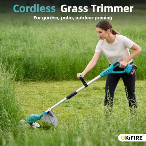 Image of 3- in-1 Electric Weed Eater, Brushless Weed Wacker Cordless, Brush Cutter with 2Pcs 4.0Ah Batteries, 1200W Motor, 6 Blades, Battery Powered Grass /String Trimmer Lawn for Yard and Garden