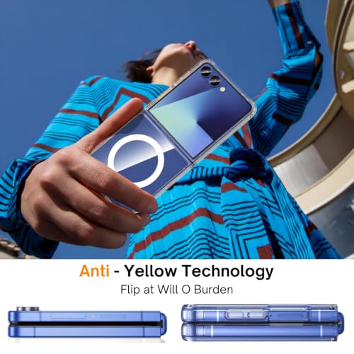 Image of Ultra Hybrid Clear Case Compatible with Samsung Galaxy Z Flip 7 | Magnetic Wireless Charging | 360 Hinge Protection | Anti-Yellow 3 Layer Shockproof Drop Protection Cover - Transparent