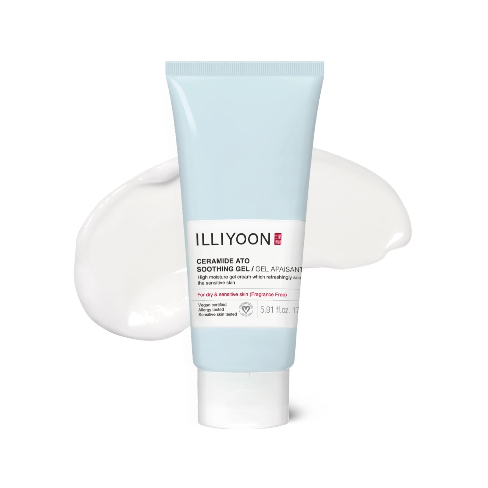 ILLIYOON Ceramide Ato Gel Lenitivo 175ml, Gel rinfrescante ad alta idratazione per pelli sensibili secche e stanche, delicato per bambini e adulti, vegano, senza profumo