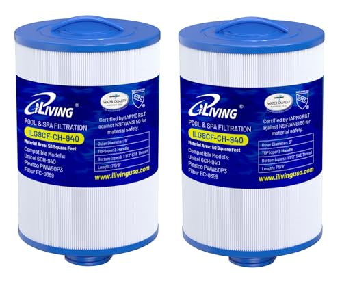 iLiving ILG8CF-CH-940 Pool Spa Water Filter Cartridge, White & Blue