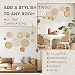 SMGY Set of 9 wall basket decor hanging boho Rattan Flat Woven Macrame Tassels Bamboo handmade serving tray art set for living room bedroom dining room-3.2-14.5in - Image 5