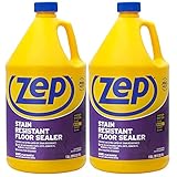 Zep Stain Resistant Floor Sealer - 1 Gallon (Case of 2) ECZUFSLR1282 - Durable, Long-Lasting, Enhances Gloss, Polish Longevity and Stain Resistance on Vinyl (VCT), Concrete, Rubber and Tile