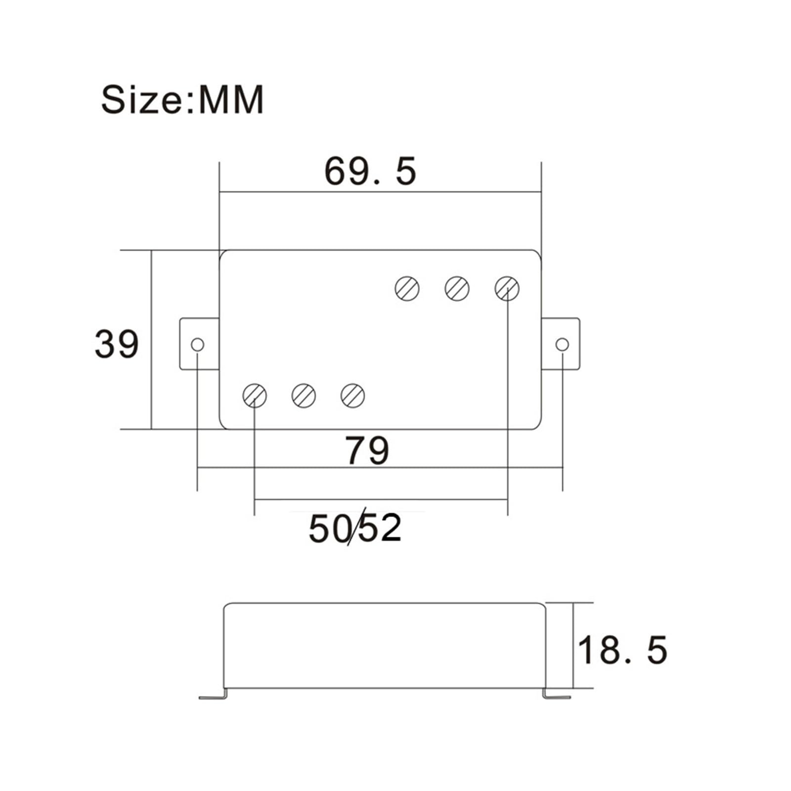 Profesjonalne Przetworniki Do Gitar Akustycznych 50mm Bezramkowy Metalowy Gryf/mostek Do Gitar Elektrycznych I Akustycznych Z Przetwornikami BK Lub Srebrnymi(Black,Bridge)