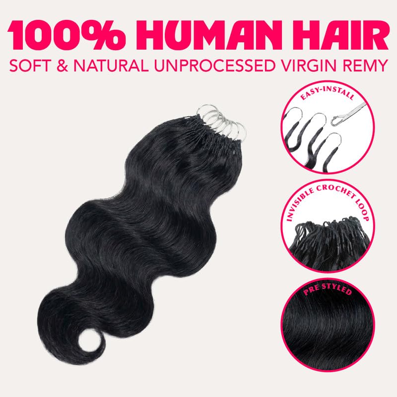 100% Unprocessed Remy Human Hair Feather Crochet Extensions for Women – Reusable, Invisible Knotless Feather Hair - Body Wave - Honey Blonde