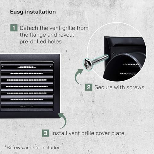 Cache aération contre humidité salle de bain 10,2 cm anthracite