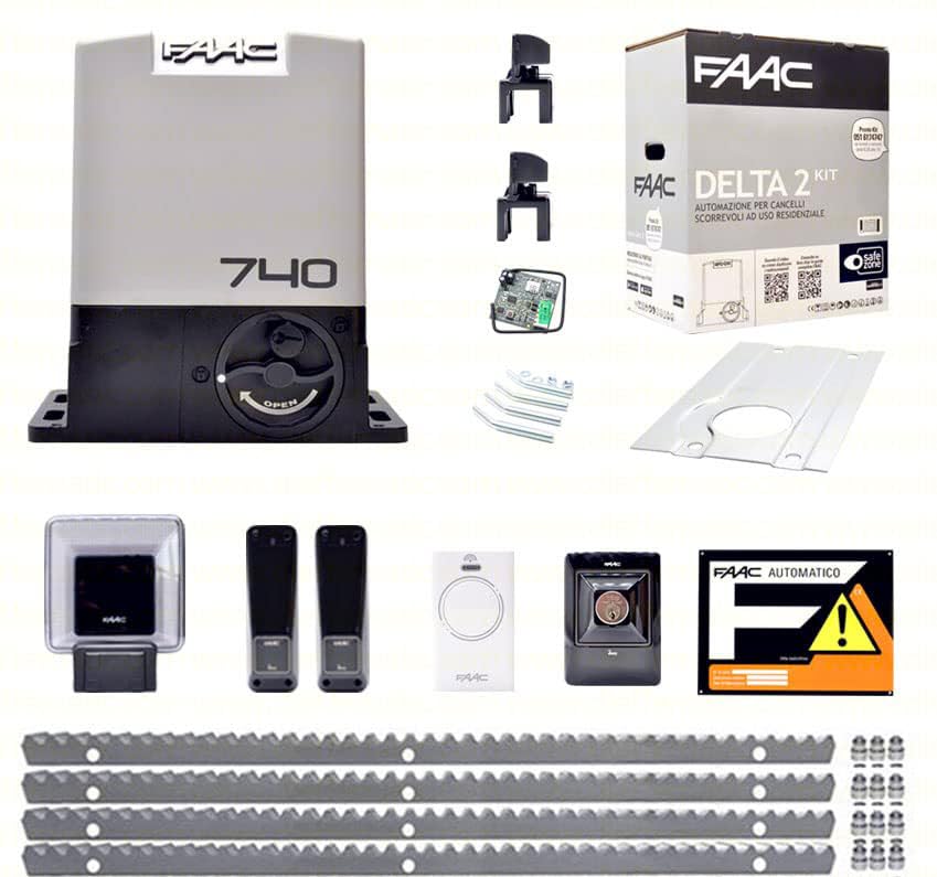 FAAC DELTA 2 740 KIT 4 METRI CREMAGLIERA METALLO AUTOMAZIONE CANCELLO SCORREVOLE