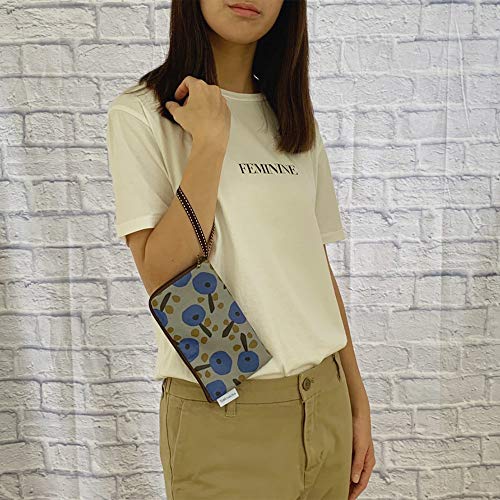 Image of Taianda Women Phone Wristlet Wallet Pouch, Dual Slots (Nordic Floral Gray)