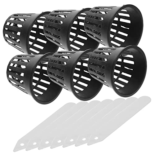 Gatuida 1 Juego Cesta De Cultivo Hidropónico Macetas De Jardineria Macetas De Flores a Casa Suministro De Jardín Contenedores De Plantas Macetas De Vivero Ollas Al Aire Libre Black PP、PVC