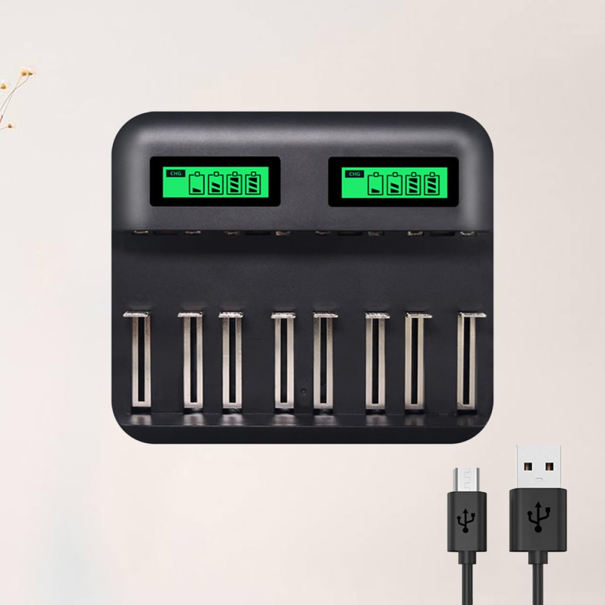Chargeur Batterie Intelligent Emplacements USB pour Piles AA AAA Écran LCD Multifonction Protections Multiples Charge Indépendante Rapide