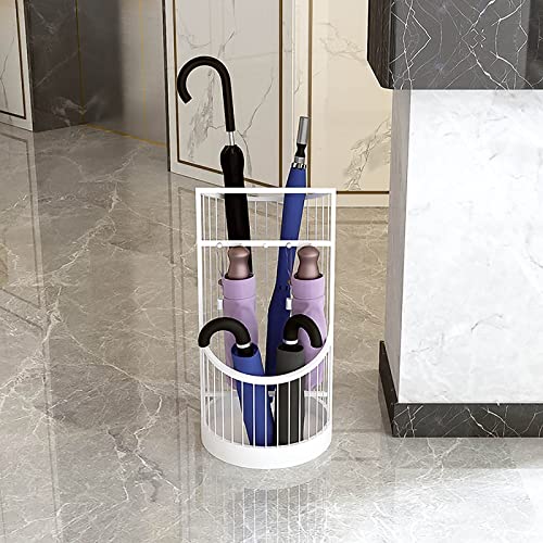 Porte-parapluie d'intérieur blanc 30x58cm avec bac de récupération - 4
