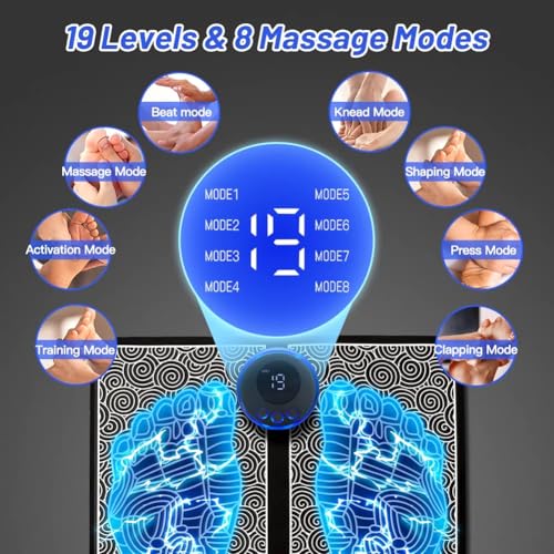 Juqoyue Masajeador Eléctrico de Pies, Almohadilla de Masaje Electroestimulador, Esterilla de Masaje EMS, Masajeador Muscular, Masaje Relajante de Pies, Masajeador de Fitness, USB - imagen 2