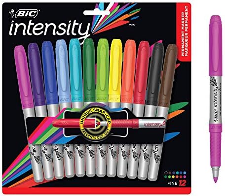 BIC Mark-it Gripster Permanent Markers (BICGPMAP12ASST), assorted, 12-count