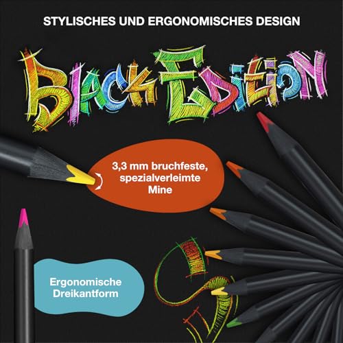 Image of Faber-Castell Black Edition Colored Pencils| Great Back to School Art Supplies | Classic (12 Count)