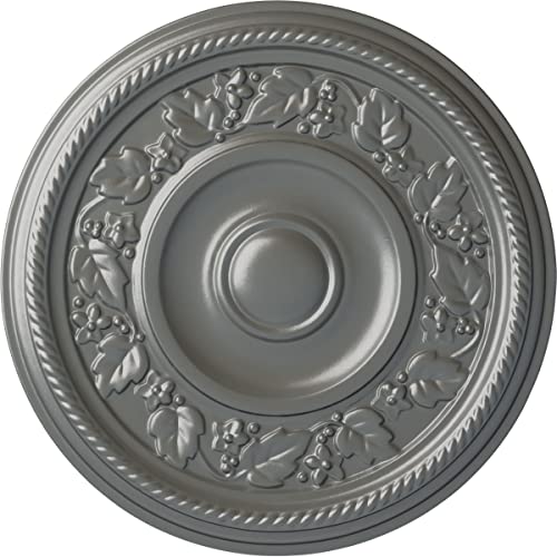 Médaillon de plafond Tyrone cuivre antique argenté moulure rosace lustre Ekena Menuiseries Cm16tyacs - 2