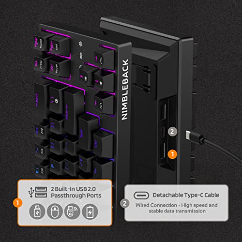 Image of LTC NB681 Nimbleback Wired 65% Mechanical Keyboard, RGB Backlit Ultra-Compact 68 Keys Gaming Keyboard with Hot-Swappable Switch and Stand-Alone Arrow /Control Keys (Hot Swappable Blue Switch, Black)