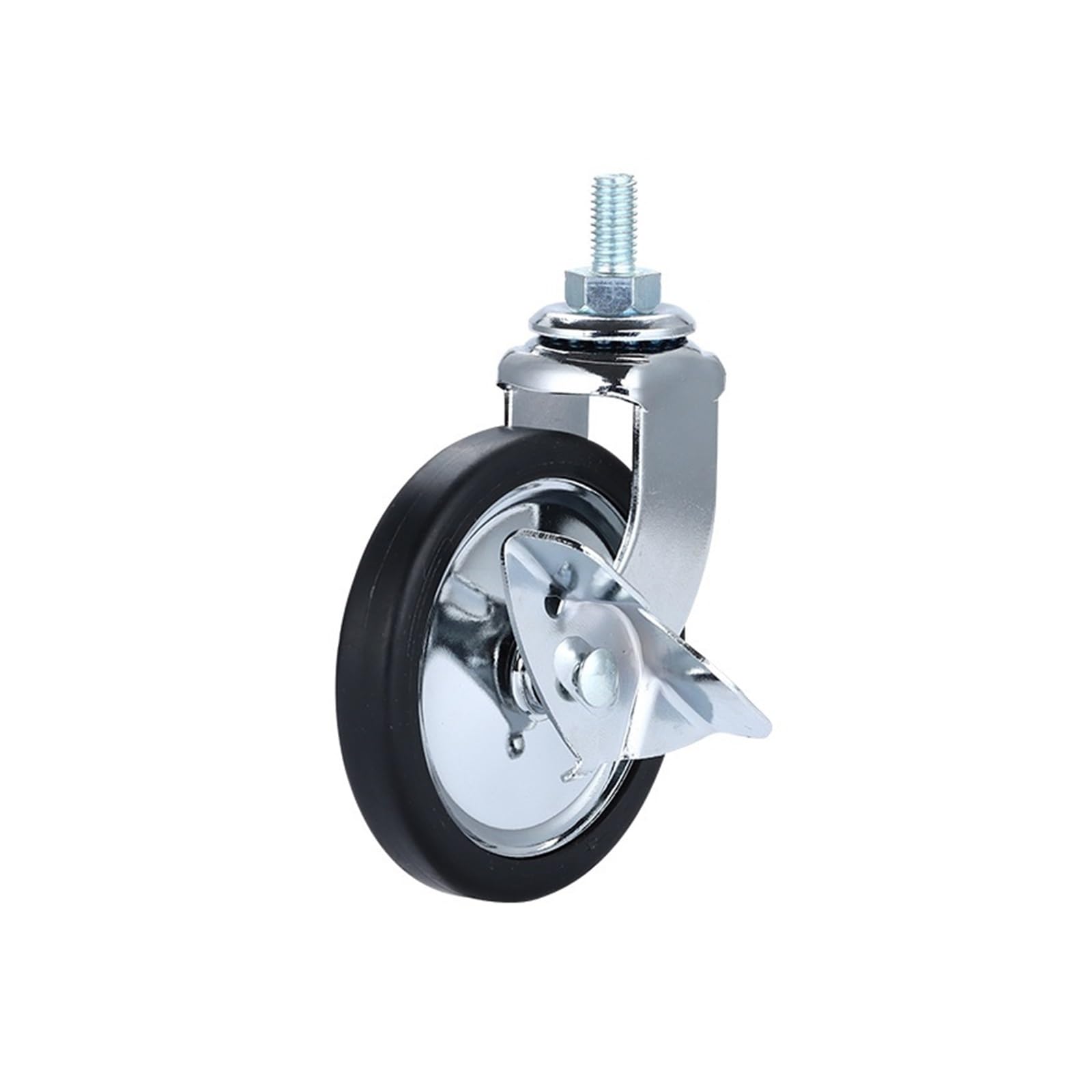 4 sztuki/partia 3-calowe wrzeciono gwintowane chromowane uniwersalne / hamulcowe koło podajne PP wózek jezdny Silent-Wheel Meble (Brake)