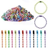 300 Pcs Mix Color Ball Chain Bulk,Metal Bead Chain,Keychain Chains Dog tag Chain,20 Color 3.9' Long 2.4mm Ball Bead Chains,for Hanging Christmas Decoration and All Saints' Day