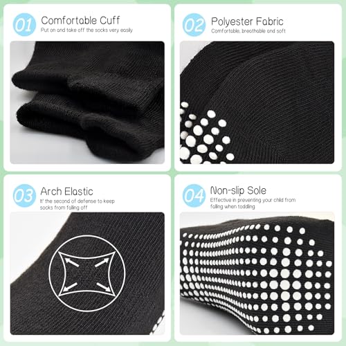GRPSKCOS Non Slip Toddler Socks 15 Pairs Toddler Grip Anti Skid Low Cut Socks for 1-7 Years Boys Girls2