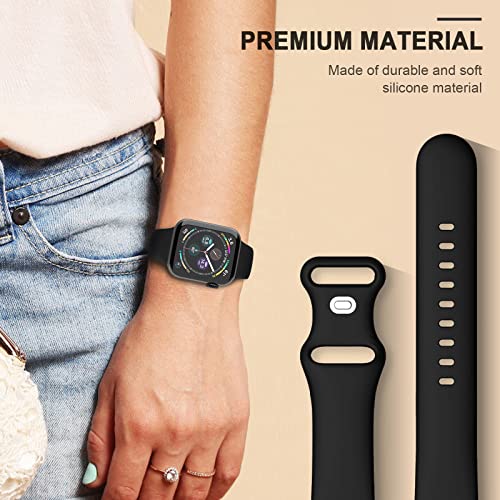Image of 6 Pack Sport Bands Compatible with Apple Watch Band 38mm 40mm 41mm 42mm 44mm 45mm 49mm,Soft Silicone Waterproof Strap for iWatch Ultra2 Series 9 Ultra 8 7 6 5 4 3 2 1 SE Women Men