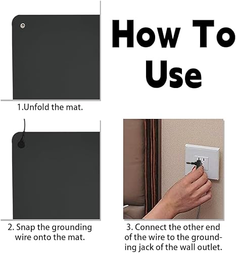 Miniatura 7 de KABOUQI Tapete de conexión a tierra con cable de conexión a tierra de 15 pies, tapete universal para mouse pad para mascotas, tapete de escritorio,