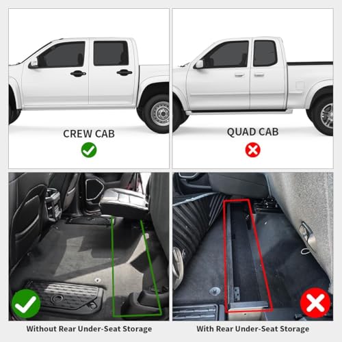 LASFIT Floor Mats 2025 2026 for Ram 1500 Crew Cab Without Rear Under-Seat Factory Storage Bucket Seat (Not for Quad Cab), All Weather TPE Custom Fit Car Mats Floor Liners 1st & 2nd Row, Black by LASFIT - Image 2