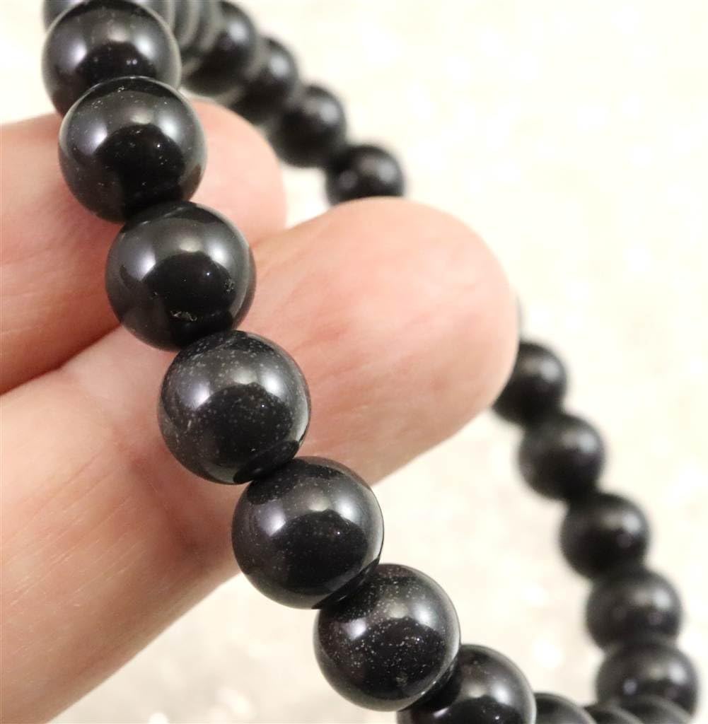 ショップ 那智黒石パワーストーン 榎本通商] 三重県産 那智黒石 8mm玉