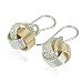 Two Tone Love Knot Earrings in 925 Sterling Silver and 14k Gold Filled Unique Artisan Design