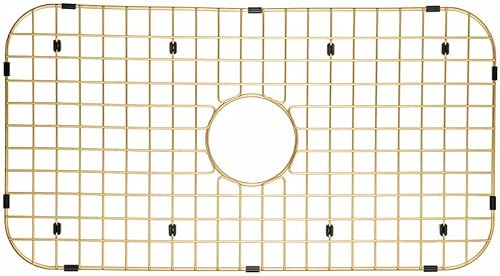 Starstar Sinks Protector Matte Gold 304 Acero inoxidable Fregadero Rejilla inferior para fregadero de cocina, estante (26 L x 14-38 W)