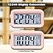 AYRELY Battery Operated Cordless Digital Alarm Clock with Date,Temperature,Smart Sensor Light,12/24Hr,Snooze for Bedrooms,Office,Heavy Sleepers,Kids,Girls (Pink)